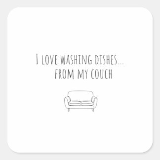 The best way to wash dishes square sticker