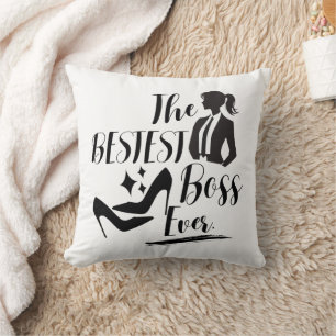 The Bestest Lady Boss Throw Pillow