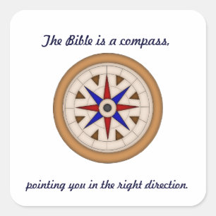 The Bible Compass Square Sticker