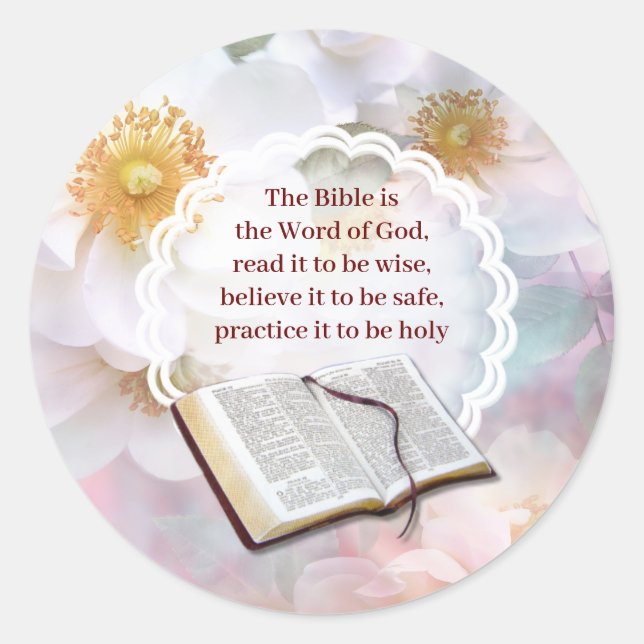 The Bible our Guide Book Classic Round Sticker (Front)