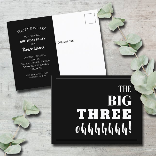 The BIG 30th Birthday Party Invitation Postcard (Creator Uploaded)