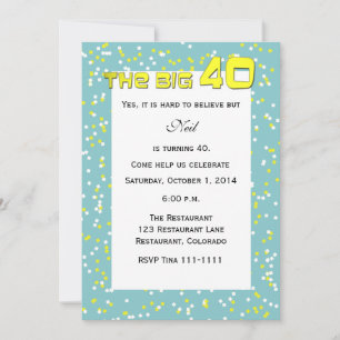 "THE BIG 40" 40th Birthday Invitation