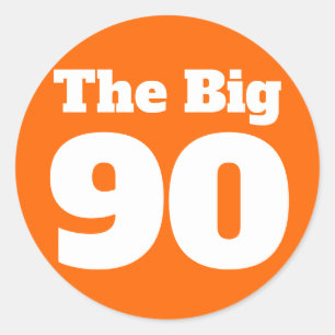 The Big 90 Orange Birthday Classic Round Sticker