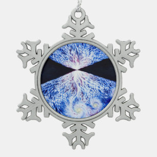The big bang and the universe snowflake pewter christmas ornament