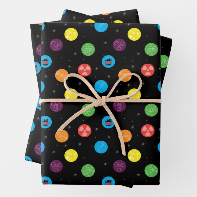 The Big Bang Theory Black Pattern Wrapping Paper Sheet (In situ)