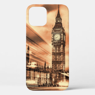 The Big Ben in retro style in London iPhone 12 Case