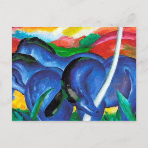 The big blue horses by Franz Marc Postcard