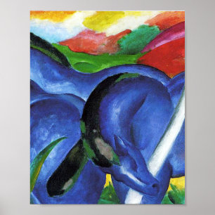 The big blue horses by Franz Marc Poster