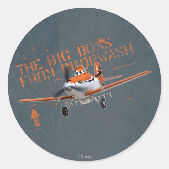 The Big Boss From Propwash Classic Round Sticker (Front)