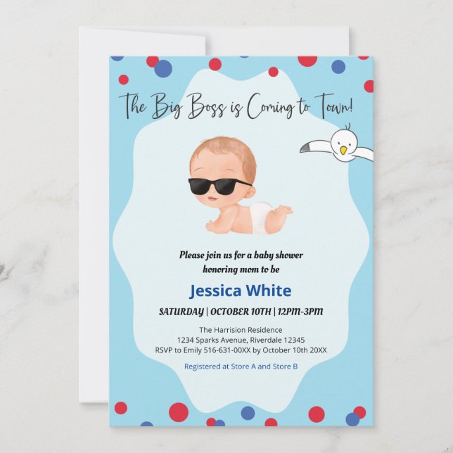 The Big Boss is Coming to Town! Invitation (Front)