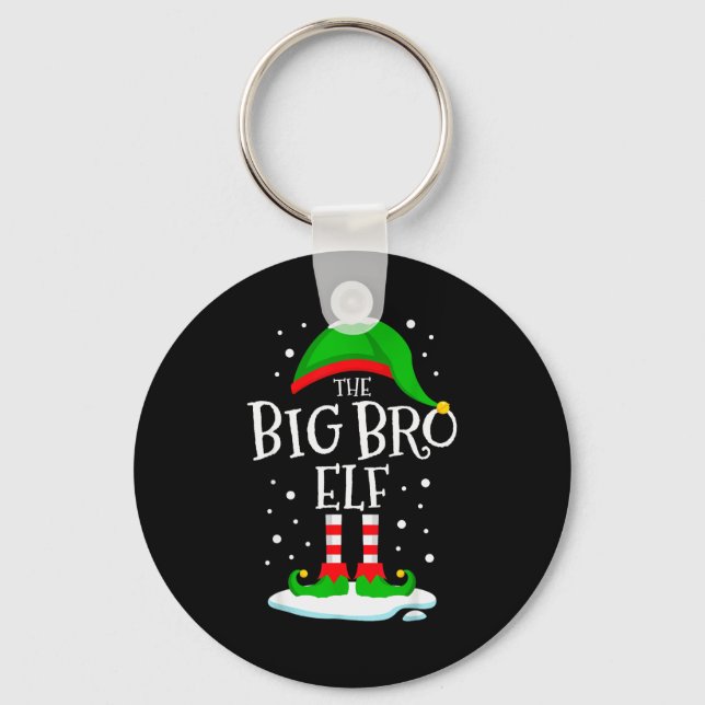 The Big Bro Elf Christmas Family Matching Xmas Bro Keychain (Front)