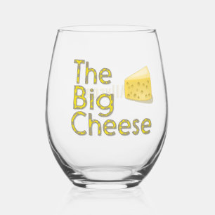The Big Cheese Personalized Stemless Wine Glass