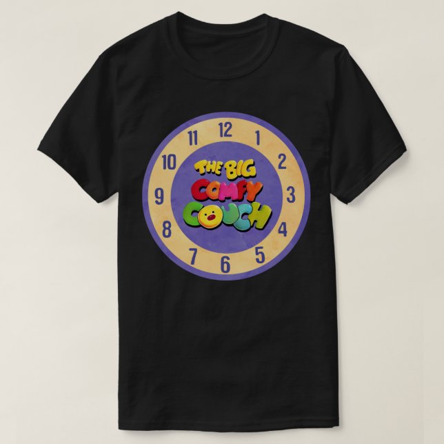 The Big Comfy Couch Clock Sticker T-Shirt (Design Front)