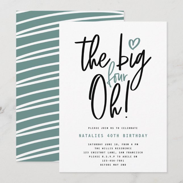 The big four oh! 40th birthday party (Front/Back)