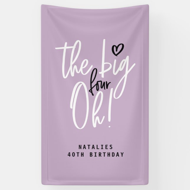 The big four oh! 40th birthday party banner (Vertical)