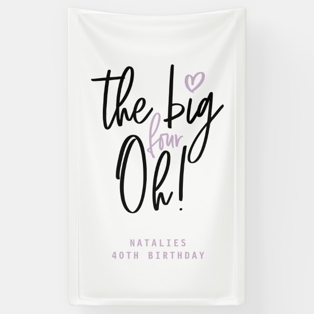 The big four oh! 40th birthday party banner (Vertical)
