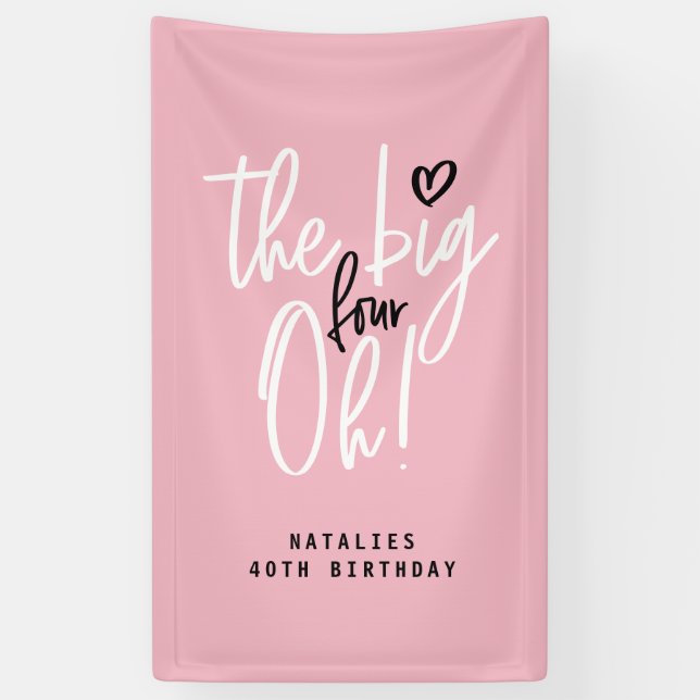 The big four oh! 40th birthday party banner (Vertical)