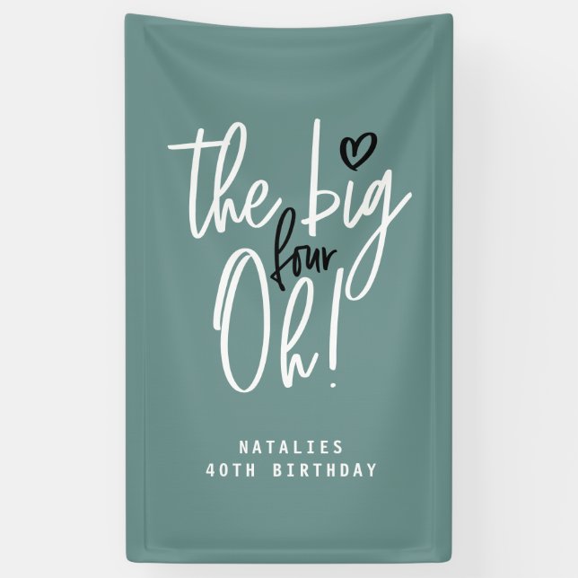 The big four oh! 40th birthday party banner (Vertical)