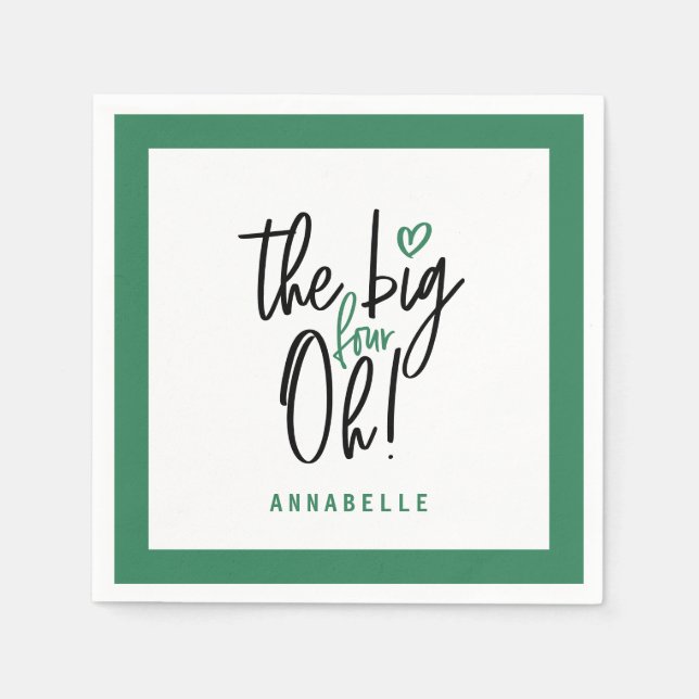 The big four oh! 40th birthday party favour decor napkin (Front)