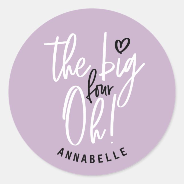 The big four oh! 40th birthday party favour gift classic round sticker (Front)
