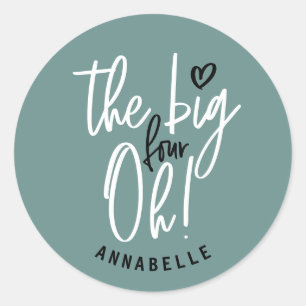 The big four oh! 40th birthday party favour gift classic round sticker