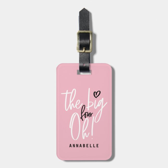 The big four oh! 40th birthday party favour gift t luggage tag (Front Vertical)