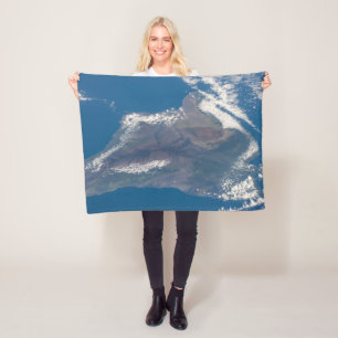 The Big Island Of Hawaii And Its Mountains Fleece Blanket