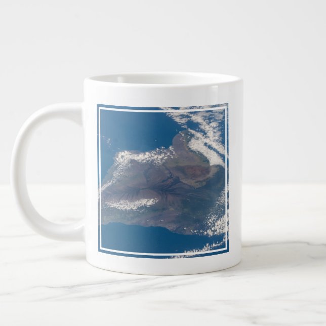 The Big Island Of Hawaii And Its Mountains Large Coffee Mug (Left)