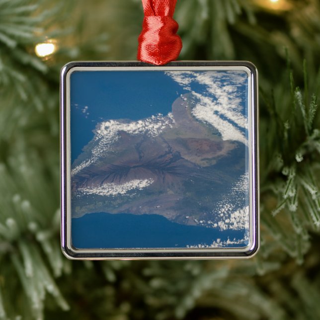 The Big Island Of Hawaii And Its Mountains Metal Ornament (Tree)