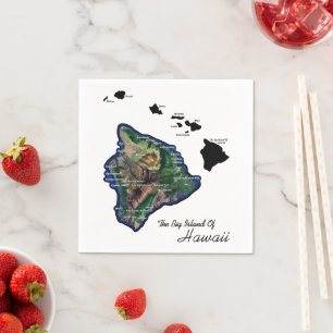 The Big Island Of Hawaii With Hawaiian Islands Napkin