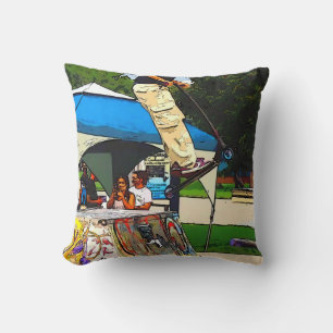 The Big Jump - Scooter Trick Throw Pillow