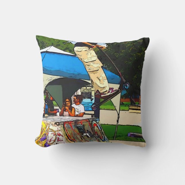 The Big Jump - Scooter Trick Throw Pillow (Front)