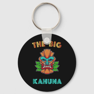 The Big Kahuna Funny Hawaiian Tiki Dad Boss Gift  Keychain