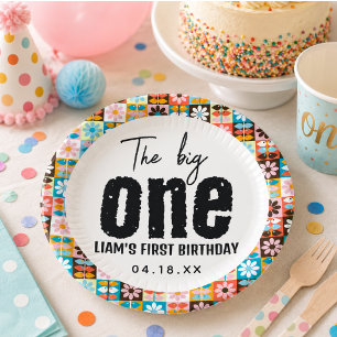 The BIG One 1st Birthday Paper Plate