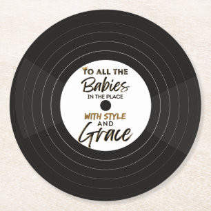 The Big One 90's Hip Hop 1st Birthday/Baby Shower Round Paper Coaster