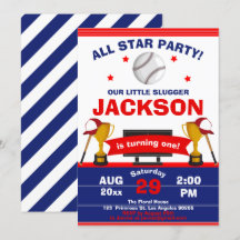 The Big One Baseball Little Slugger Boy Birthday