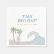 The Big One Beach Surf Summer Watercolor Coastal