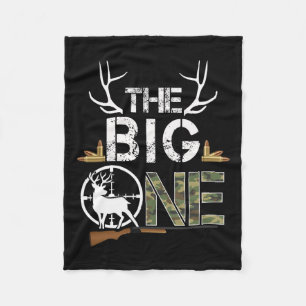 The Big One Birthday Boy Deer Hunter Camouflage 1s Fleece Blanket