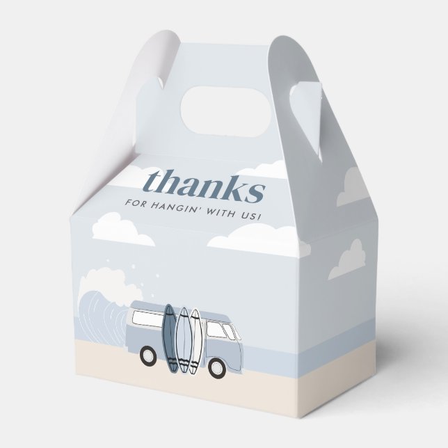 The BIG ONE Boys Beach Surf Birthday Favor Box (Front Side)