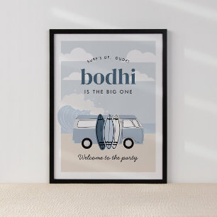 The BIG ONE Boys' Beach Surf Birthday Poster