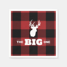 The Big One Buffalo Plaid Deer Napkin