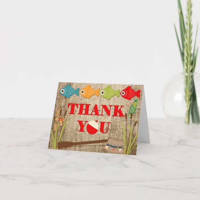 The Big One Fishing Theme Birthday Thank You (Front)
