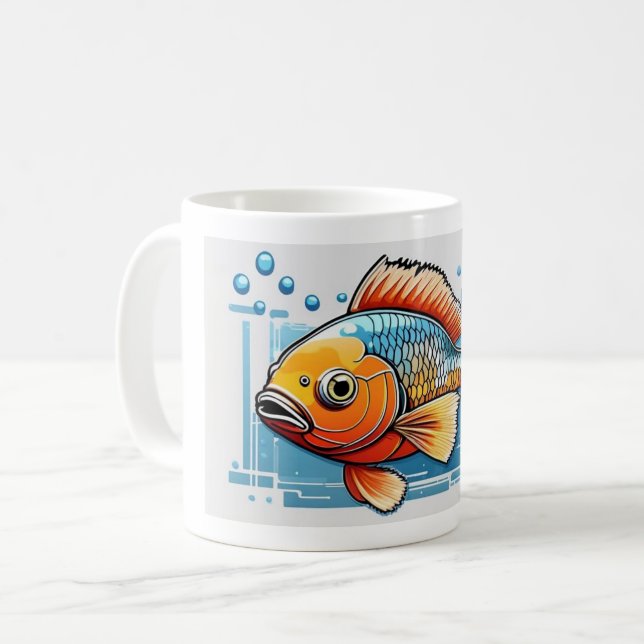 The big one golden fish  coffee mug (Front Left)