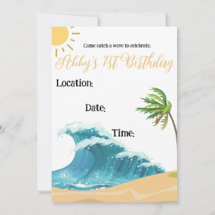 The Big One, my first birthday invites