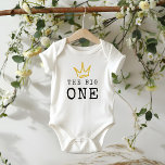 The BIG ONE | Notorious 90's 1st Birthday Party Baby Bodysuit<br><div class="desc">Celebrate your little one whose getting BIGGIE,  BIGGIE BIGGIE! Embrace the 90's hip-hop and rap nostalgia with this unique and fully customizable kids birthday bodysuit – featuring a golden crown and fun rugged typography.</div>