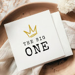 The BIG ONE | Notorious 90's 1st Birthday Party Napkin<br><div class="desc">Celebrate your little one whose getting BIGGIE,  BIGGIE BIGGIE! Embrace the 90's hip-hop nostalgia with this unique and fully customizable kids birthday paper napkins – featuring a golden crown and fun rugged typography.</div>