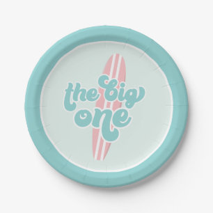 The Big One Pink Beach Birthday Paper Plates
