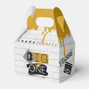 The BIG One Retro 90's Hip Hop 1st Birthday Photo Favor Box