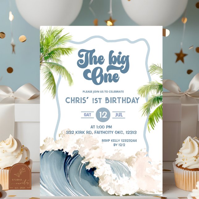 The Big One Summer Beach first birthday Invitation (Creator Uploaded)