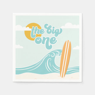 The Big One Surf Beach 1st Birthday Napkin